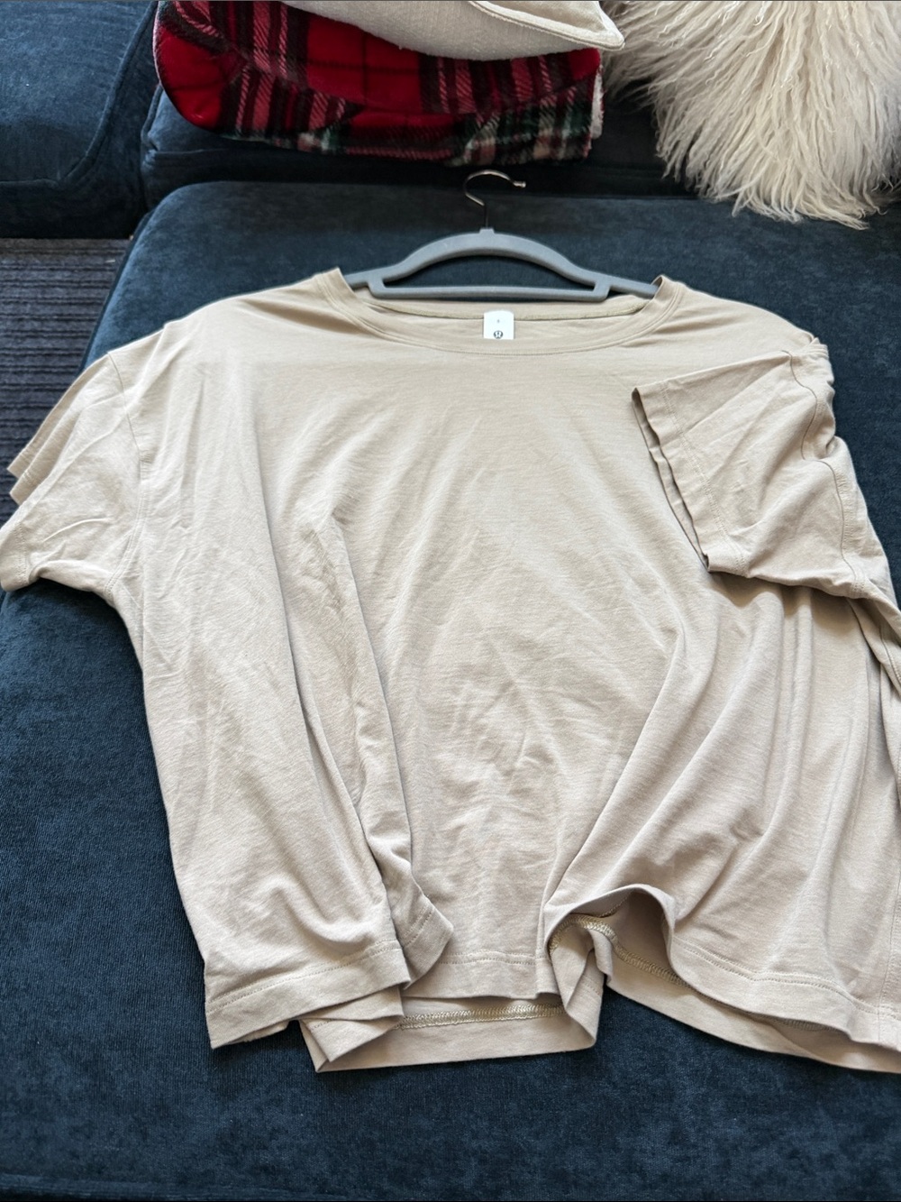 lululemon athletica Neutral Beige Short-Sleeve Crewneck Tee